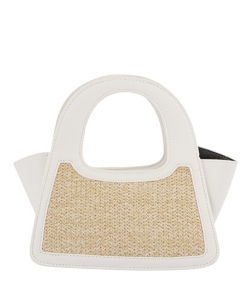 Straw Micro tote / Shoulder Bag BA320110 WHITE